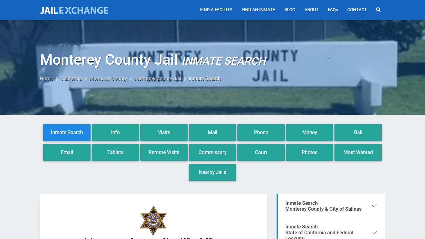 Monterey County Jail Inmate Search - Jail Exchange